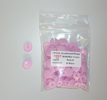 Kamsnap press-buttons 12.4mm (25 pcs), Rose 57